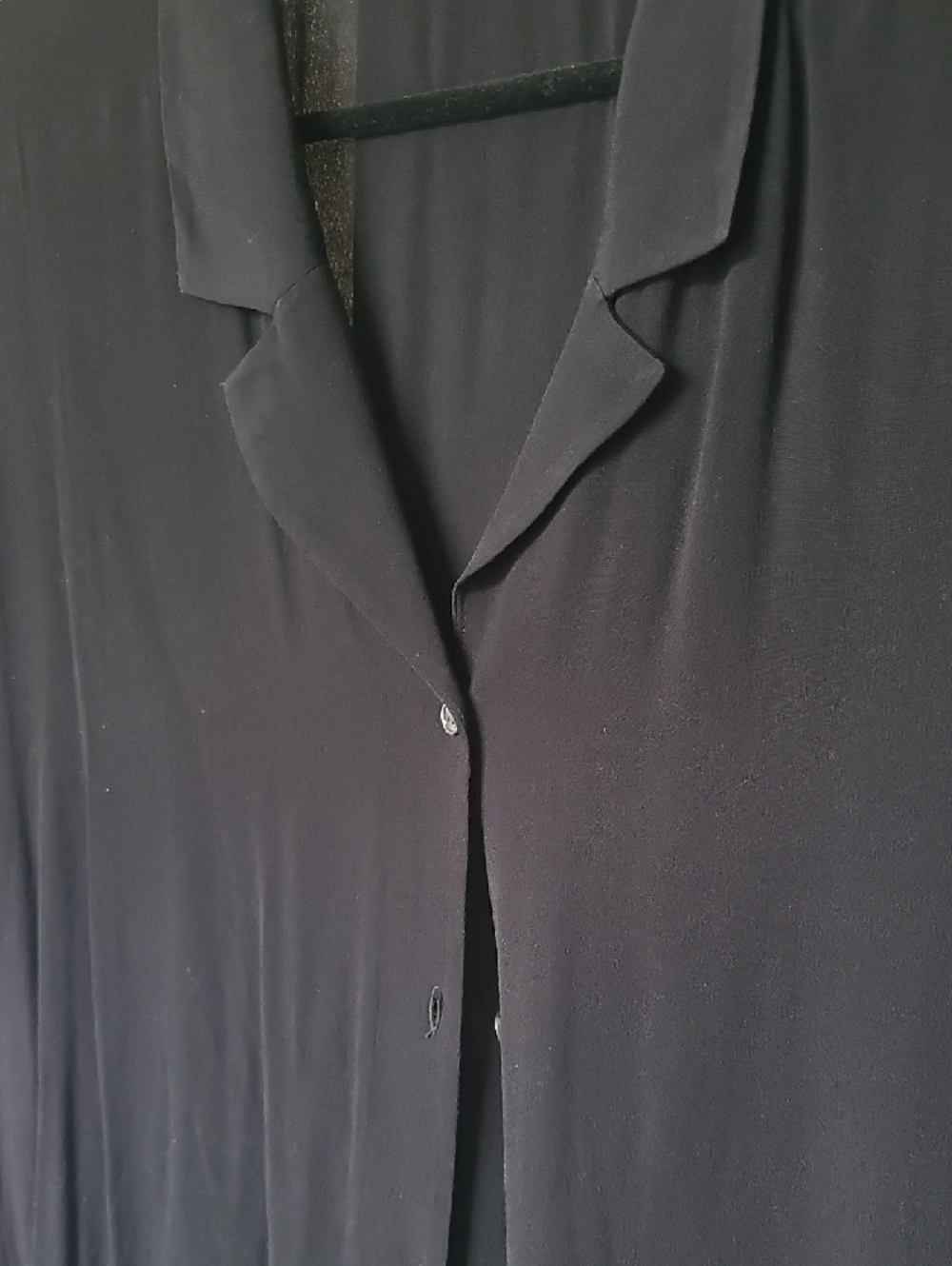 Wilfred Black Button-Up Shirt Dress Large Short Sleeve Flowy - Picture 5 of 11